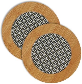 Wooden Anti Hot Heat Resistant Pot Holder Round Shape, Car Dashboard Anti Slip Resistant Pad Dining Table Mat, Wooden Coaster Place Mat, Pot Holder Bamboo 17cm (Pack Of 1Pcs)