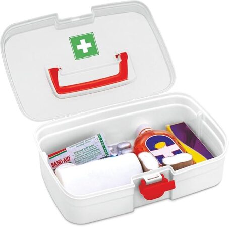 MILTON First Aid Box, Plastic Rectangular Medicine Box, Small Storage with Handle, Emergency Indoor Outdoor Medical Utility Cabinet Organizer, Transparent, Portable & Lockable Container - Image 3