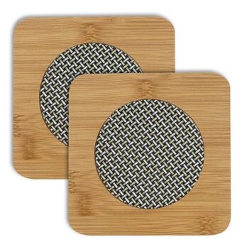 Wooden Anti Hot Heat Resistant Pot Holder Square Shape, Car Dashboard Anti Slip Resistant Pad Dining Table Mat, Wooden Coaster Place Mat, Pot Holder Bamboo 17cm (Pack Of 1Pcs)