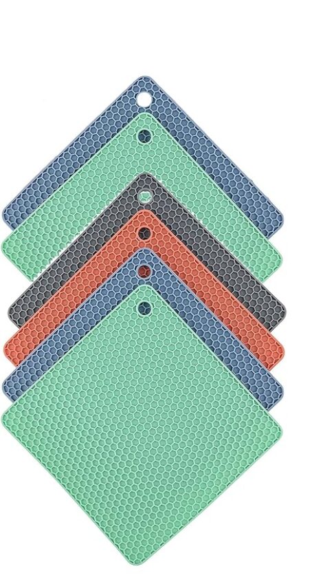 Multi-Purpose Silicone Trivet Mats Square Pot Holder Hot Pot Mats Hot Pad Jar Opener Spoon Rest Heat Resistant Non-Slip Durable Flexible Dishwasher Safe For Home Use Multicolor (Pack Of 1Pcs) - Image 7